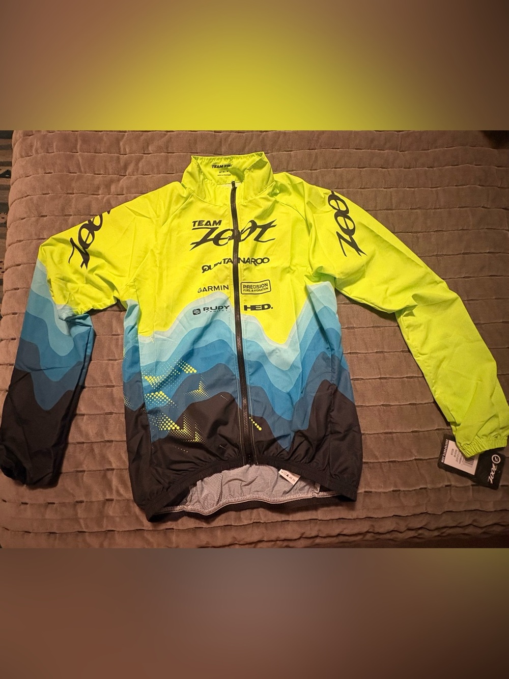Zoot High-Visibility Yellow & Blue Cycling Jacket